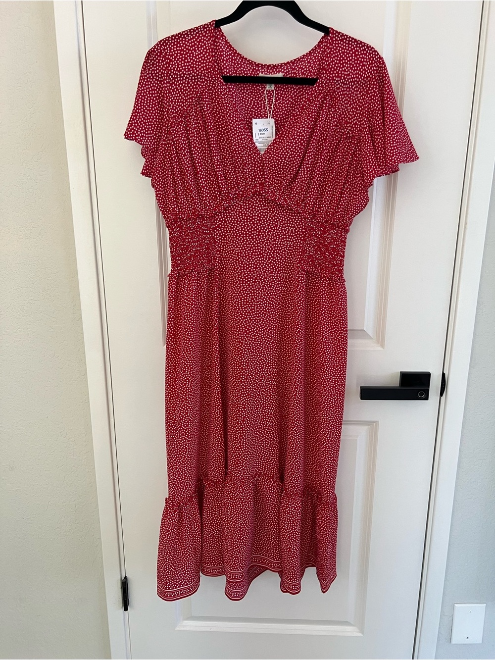 Max Studio Red Printed Midi Dress